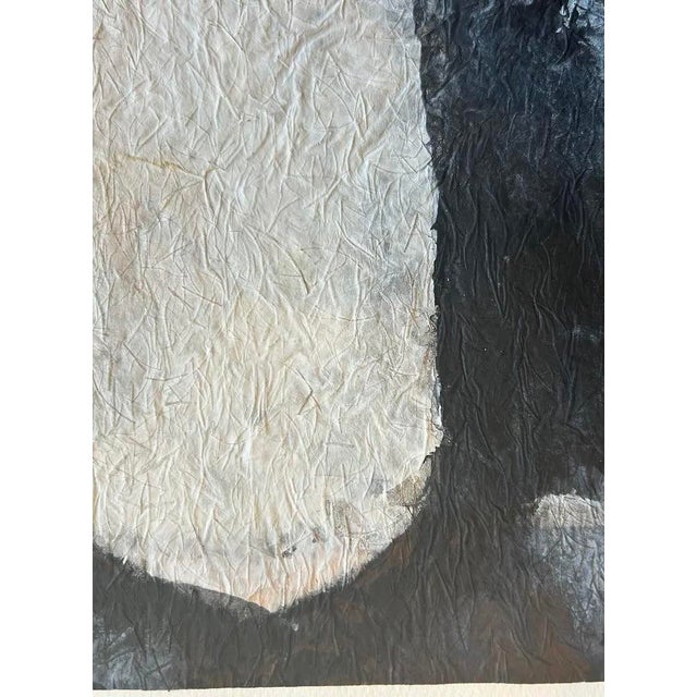 Mid 20th C. Color Saturated Mixed Media Abstract Floral Still Life on Fibrous Hand Made Paper c.1970 For Sale - Image 12 of 12