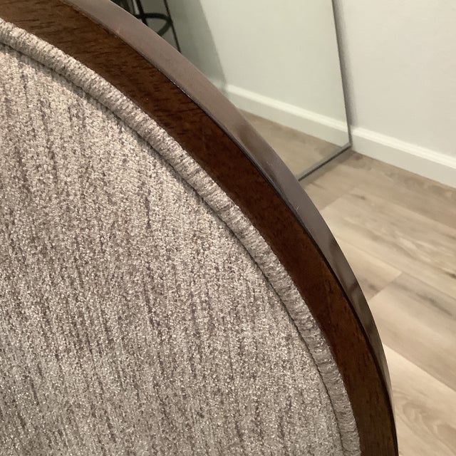 Wood Bernhardt Furniture Oval Back Upholstered Desk Chair For Sale - Image 7 of 9