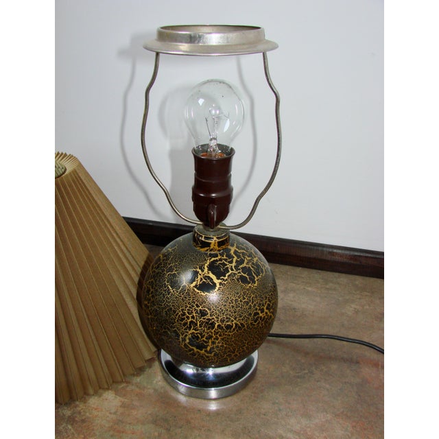 Art Deco Style Table Lamp in Wood and Metal, 1960s For Sale - Image 9 of 11