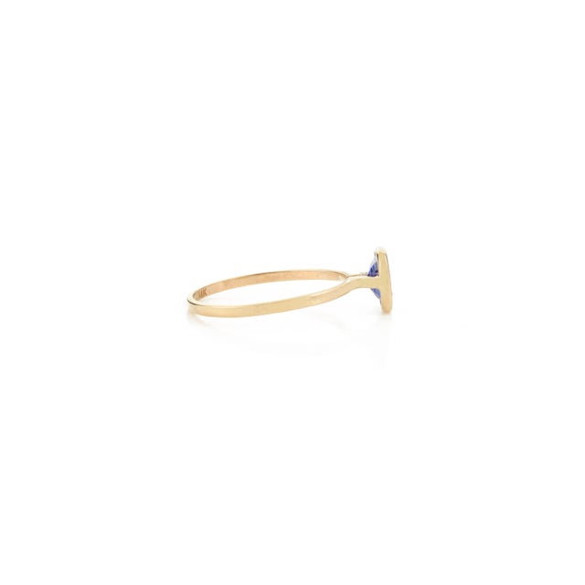 Not Yet Made - Made To Order Dainty Blue Sapphire 14k Yellow Gold Promise Ring Size 7 For Sale - Image 5 of 11