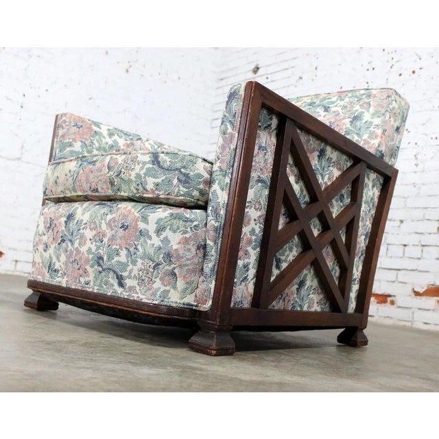 Art Deco Art Deco Oak and Upholstered Club Chair For Sale - Image 3 of 11