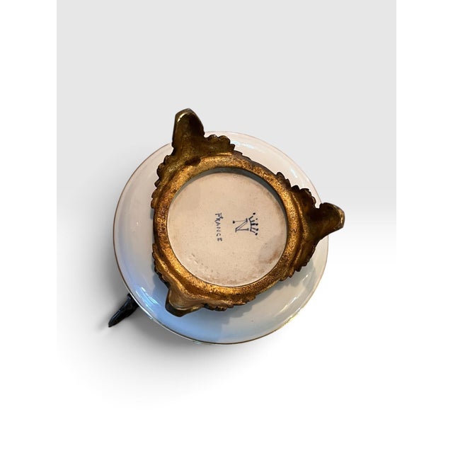 1960s French Hand-Painted Porcelain Cherub Bonbonnière With Ormolu Mounts For Sale - Image 10 of 10
