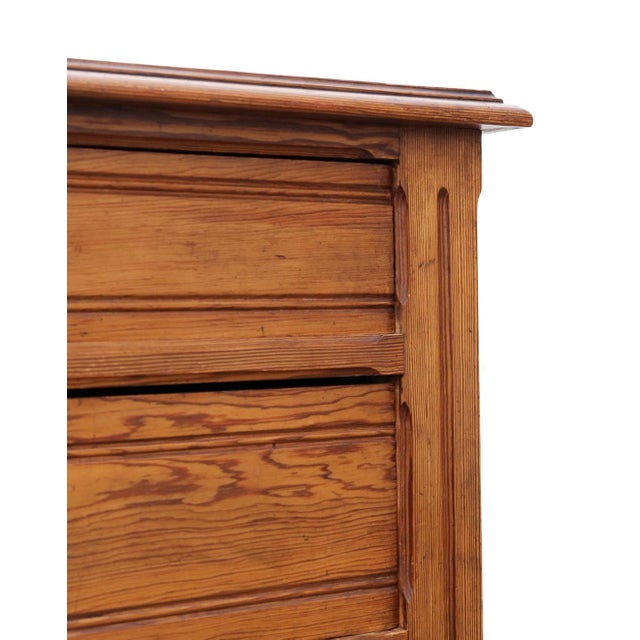 1900 - 1909 Large Antique Pitch Pine Wellington Chest of 7 Drawers, 1900s For Sale - Image 5 of 11