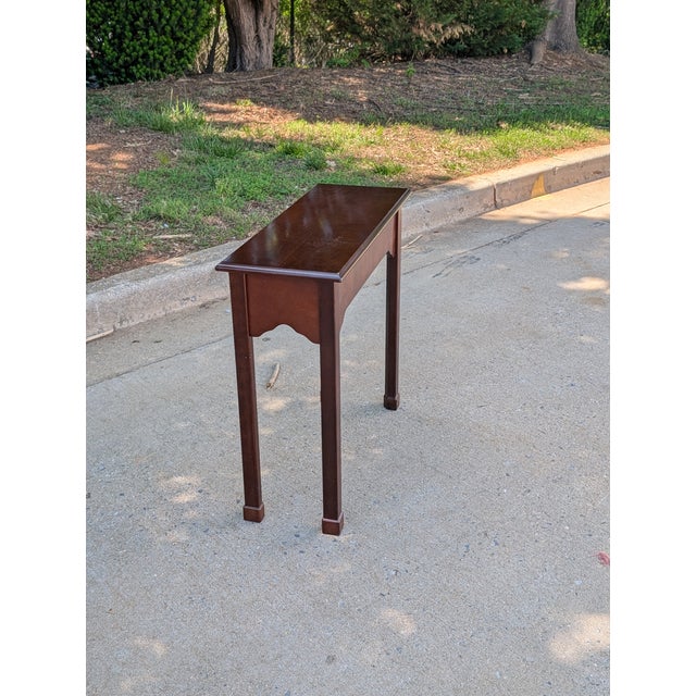 Chippendale Vintage Chippendale Mahogany Two-Drawer Console Table For Sale - Image 3 of 6