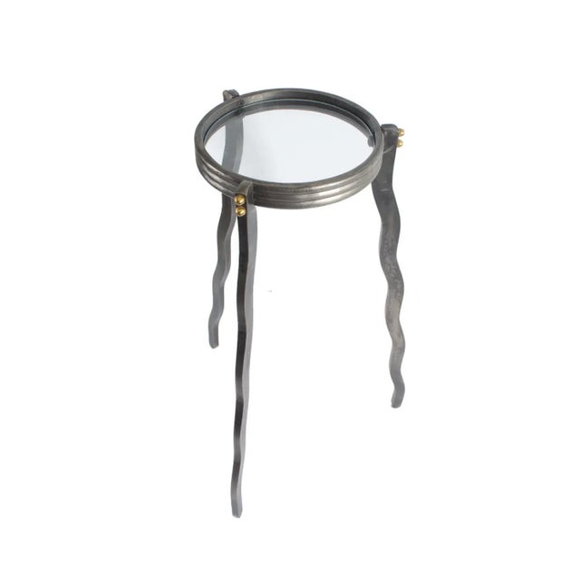 Will Stone 1980s Will Stone Postmodern Metal Accent Table For Sale - Image 4 of 10