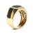 Contemporary Men's 10K Yellow Gold 1 1/4 Cttw White and Treated Black Diamond Octagonal Halo Band Ring (I-J Color, I2-I3 Clarity) - Ring Size 10 For Sale - Image 3 of 6