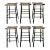Vintage French Style Rush Seat Barstools - Set of 6 For Sale