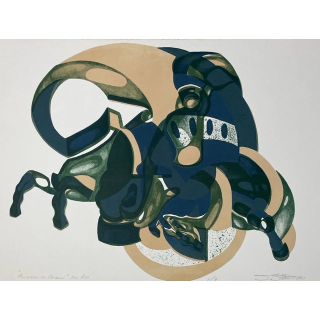 1970s Modern Equestrian Lithograph by Stanton For Sale