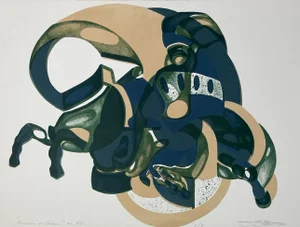 1970s Modern Equestrian Lithograph by Stanton
