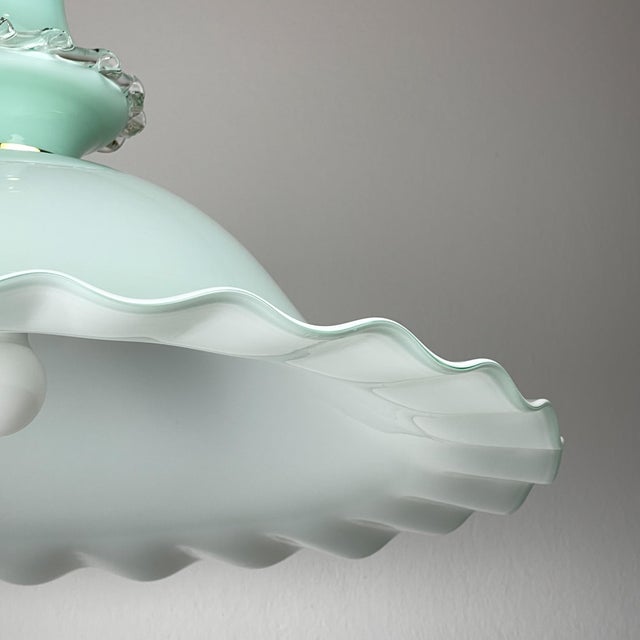 Mid-Century Modern Vintage Murano Glass Pendant Lamp attributed Venini, Italy, 1970s For Sale - Image 3 of 18