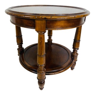 Vintage Handsome Dark Walnut Oversized Side Table by Milling Road for Baker Furniture. For Sale