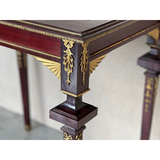 Wood Late 19th Empire Style Rectangular Coffee or Side Table in François Linke Style For Sale - Image 7 of 11