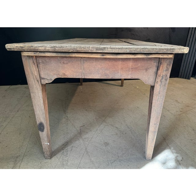 French Normandy Scrub Top Kitchen Dining Table, 1850 For Sale - Image 9 of 16