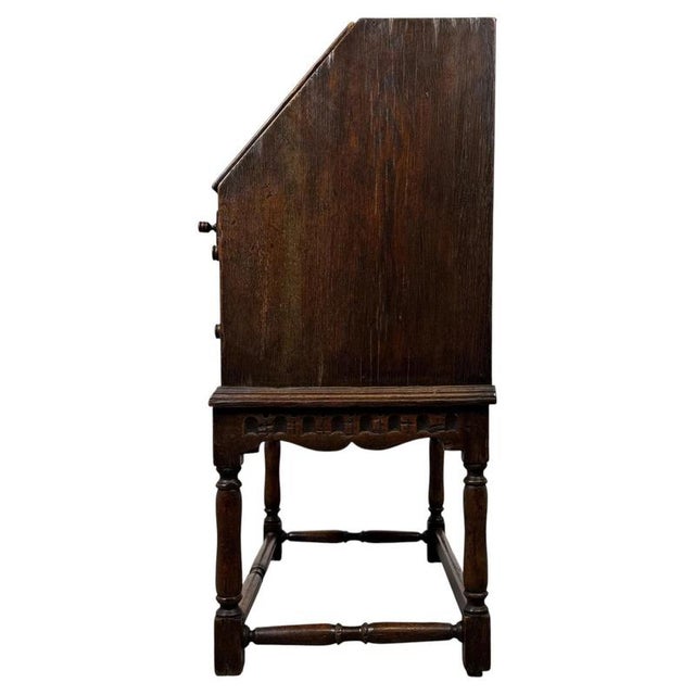 Vintage Writing Bureau in Oak For Sale - Image 12 of 14