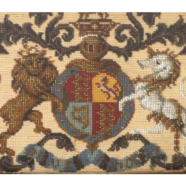 English English Royal Coat of Arms Embroidered Tapestry For Sale - Image 3 of 5
