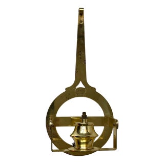 Vintage Nautical Wall-Hung Oil Lamp in Brass by G. V. Harnish, Denmark, 1980s For Sale