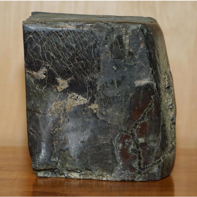 Gray Carved Stone Library Book, 1900s For Sale - Image 8 of 11