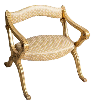 Antique Louis Philippe Armchair in Gilt and Carved Wood, France, 19th Century