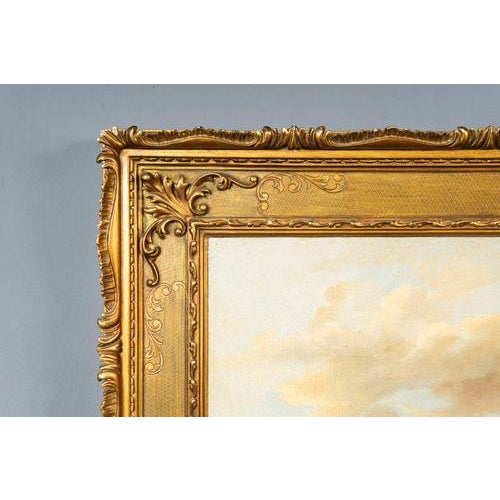 Object: Framed oil painting Period & Style: First half of the 20th century Features: - Elegant and decorative painting...