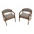 Midcentury Walnut Open Arm Chairs- A Pair For Sale