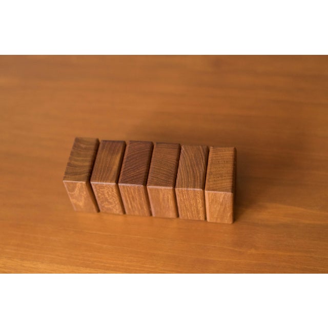 Mid-Century Modern Mid Century Modern Solid Teak Napkin Rings, Set of 6 For Sale - Image 3 of 7
