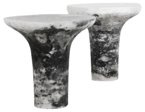 Marbled Salts Gueridons by Roxane Lahidji, Set of 2