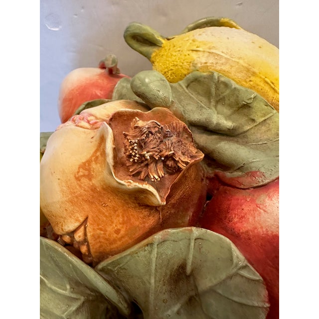 Large Italian Ceramic Fruit Compote Centerpiece For Sale - Image 9 of 10