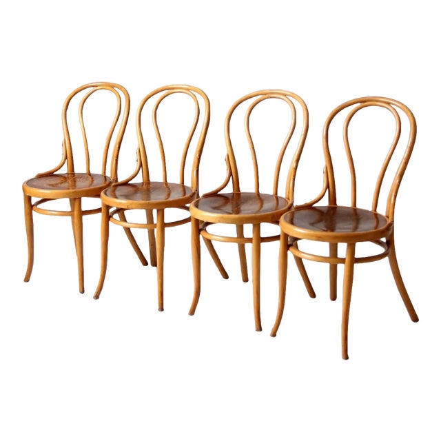 Antique Thonet Bentwood Chairs Set of 4 For Sale