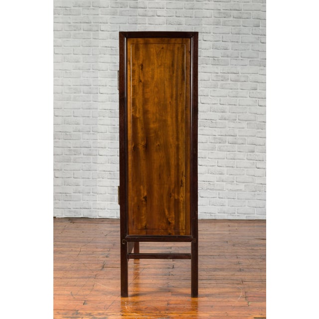 Chinese Two-Toned Early 20th Century Cabinet with Carved Apron and Inner Drawers For Sale - Image 9 of 13