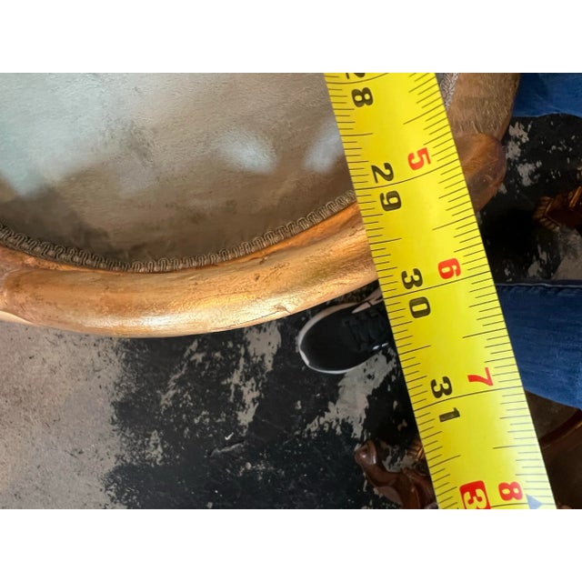 1970s Regal Gold Wooden Bench With Velvet Seating For Sale - Image 4 of 12