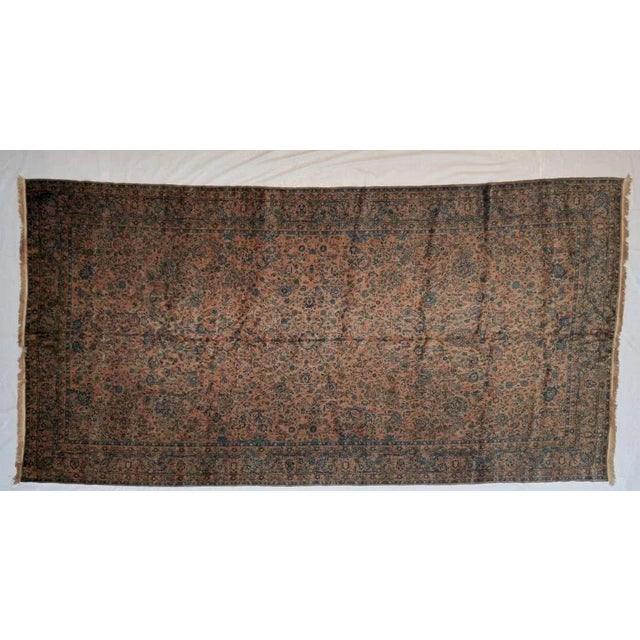 Brown 1920's Antique Agra Carpet , 9' X 17'6 For Sale - Image 8 of 8