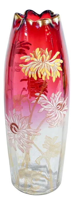 French Glass and Enamel Vase from Legras