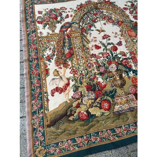 Vintage French Aubusson Style Jacquard Tapestry, 2000s For Sale - Image 3 of 18