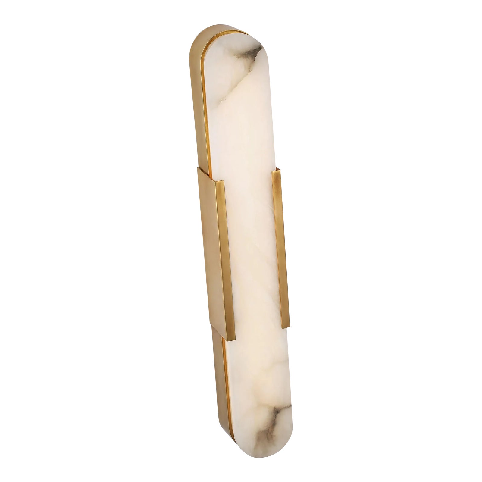 Kelly Wearstler for Visual Comfort Signature Melange 28" Elongated Sconce in Antique-Burnished Brass with Alabaster