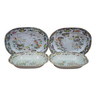 Antique Stephan Folch Masons Ironstone Imari Style China Serving Platters Dish - Set of 4 For Sale