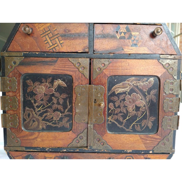 Wood Antique Late 19th Century Chinese Jewelry Box For Sale - Image 7 of 12