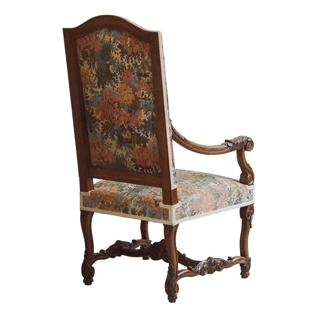 Louis XIV Armchair in Walnut, 1880 For Sale