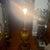 Large Mid Century Murano Glass Lamp with Gilt Wood Base. This lamp is a caramel color with brown swirls throughout it. It...