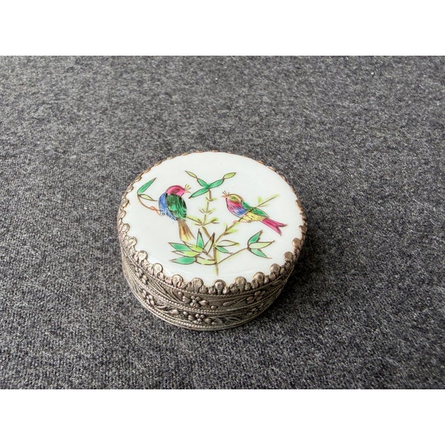 Vintage Chinese Round Porcelain Shard Ring Trinket Box For Sale - Image 11 of 12