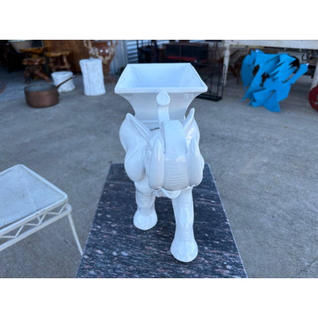 Italian Glazed Ceramic Elephant. Offered is a beautifully detailed Italian Hollywood Regency glazed ceramic elephant...