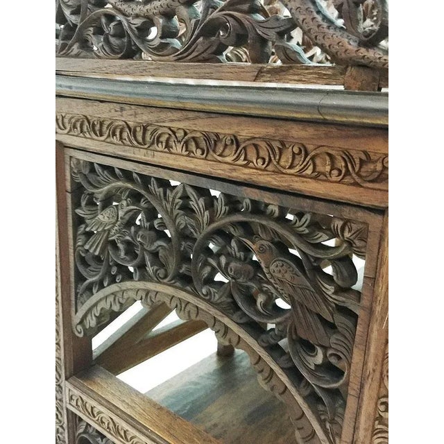 Indonesian Hand Carved Wall Unit or Cabinet For Sale - Image 11 of 18