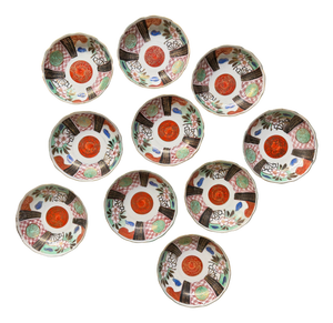 Antique Imari Porcelain Dessert Plates, 1890s, Set of 10