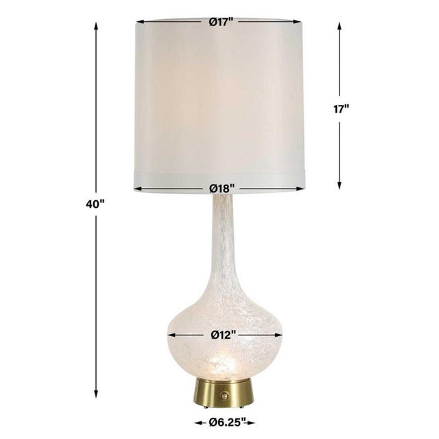 White Glass Glow Table Lamp For Sale In Los Angeles - Image 6 of 6