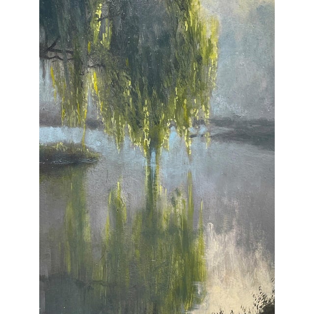 Early 21st Century In The Silence, James 1:17 by Thomas Kegler | Oil on board Landscape with a river and trees at dawn For Sale - Image 5 of 5