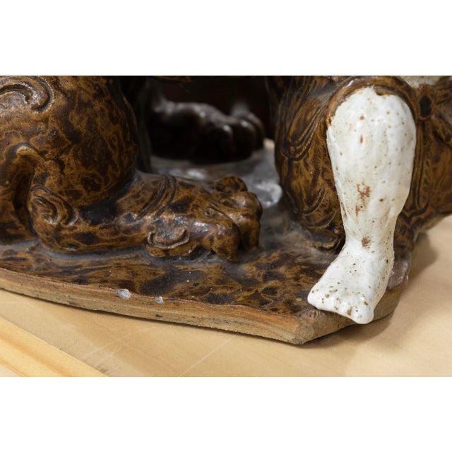 Antique Asian Ceramic - Male Figure With Dragon, C. 20th Century Collectables For Sale - Image 9 of 9