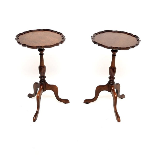 Antique Walnut Wine Tables, 1930s, Set of 2 For Sale - Image 3 of 8