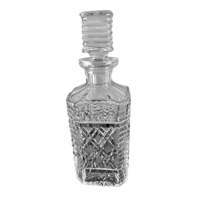 1970s Waterford Master Cutters Square Crystal Decanter For Sale