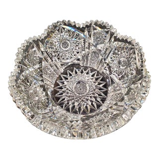 Antique Late 19th Century American Brilliant Cut Crystal Bowl For Sale