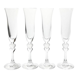 Spiegelau “Sweetheart” Set of 4 Crystal Fluted Champagne Glasses