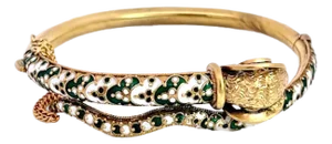 1950s Enamel Ram Bracelet 14k